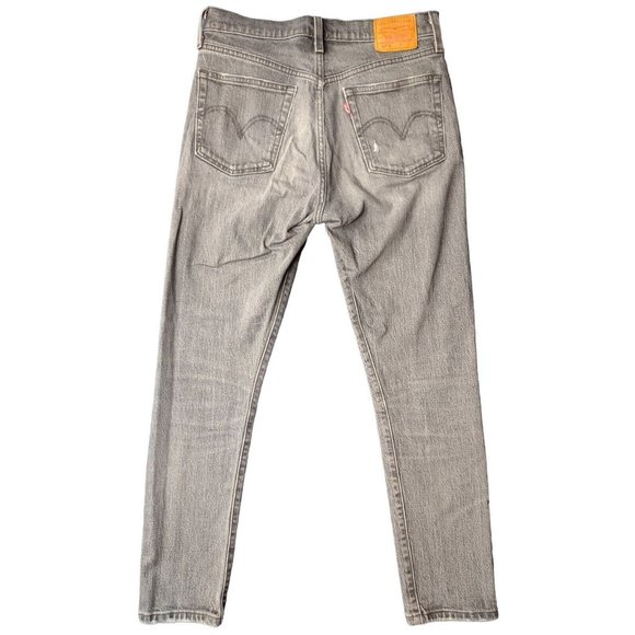 Levi’s Premium Big E 501 S Skinny Jean Black Distressed Button Fly Women 29 x 28 - Picture 5 of 9